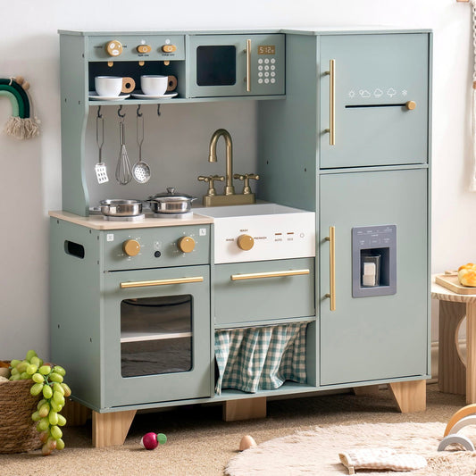 ROBUD Wooden Kids Play Kitchen Set - Bean Green