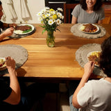 Beige Braided Cotton Placemats with Fringes – Set of 4