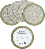 Melange Green & White Braided Cotton Placemat set of 6