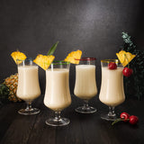 Set of 4 Pina Colada Hurricane Glasses 14oz