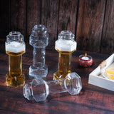 The Wine Savant Set of 4, Dumbbell Beer & Whiskey Glasses, 26oz Glass