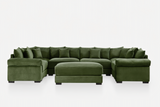 DESEO 137" Sectional Sofa with Ottoman