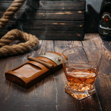 The Wine Savant Glass & Coaster & with A Unique Whiskey Glass Slot to Hold Item, Whiskey Glass Gift Set, Item Rest, Accessory Set Gift for Dad, Men Home Office Decor Gifts, Fathers Day - Chirstmas