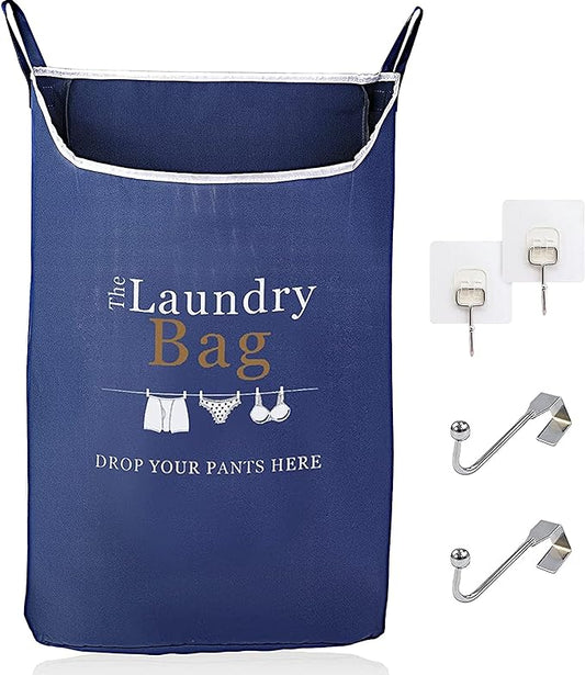 Door Hanging Laundry Bag - Navy blue with Printed DYPH - XL