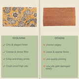 Gray & White Floral Coir Doormat -17"X30"