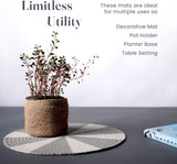 Grey Pinwheel Braided Cotton Placemat Set of 6