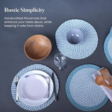 Melange Blue & White Braided Cotton Placemats - Set of 6
