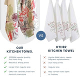 Floral Beige Printed Cotton Kitchen Towels, Set of 2 ,18"x28"