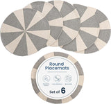 Grey Pinwheel Braided Cotton Placemat Set of 6