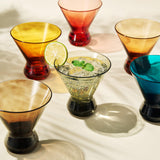 13-Ounce Colorful Pastel Plastic Stemless Martini Glasses (Set of 4)