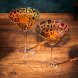 Renaissance Holiday Stained Glass Windows, (Martini Glasses)