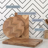 Handmade Acacia Wood Chopping Board – Large Chevron