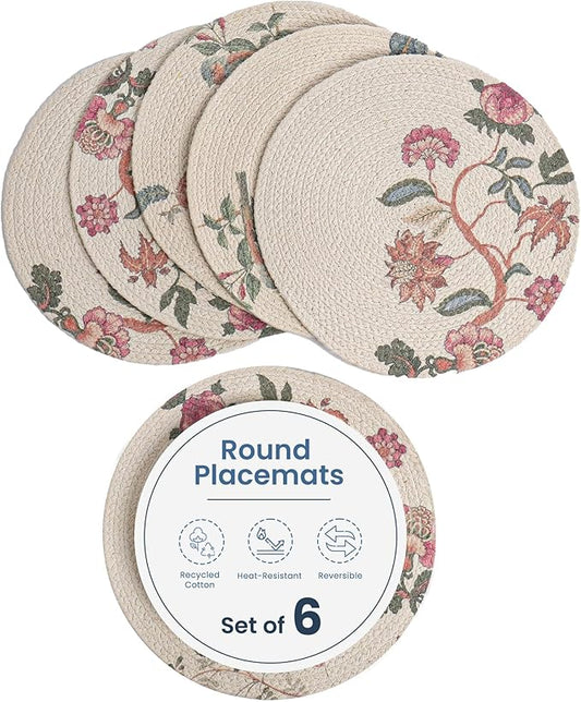 Multi Chintz Braided Cotton Placemat Set of 6