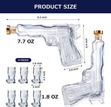 Pistol & Shotglasses Decanter Party Serving Holster Set