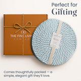 Melange Blue & White Braided Cotton Placemats - Set of 6
