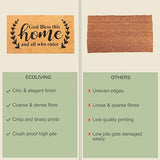 God Bless This Home Coir Doormat - 17x30" Beige/Black