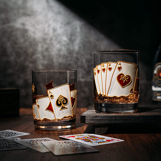 Playing Cards Drinking Glasses - Set of 2