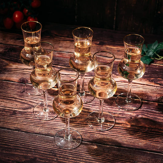The Wine Savant Crystal Set of 6 Grappa Glasses 3oz