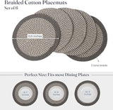 Melange Gray & White Braided Cotton Placemat set of 6
