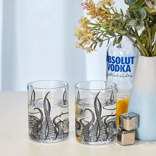 Octopus Tentacle Whiskey Glassware | Set of 2 | 9 OZ