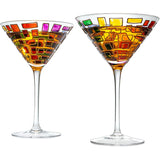 Renaissance Holiday Stained Glass Windows, (Martini Glasses)