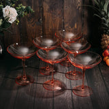Colored Vintage Glass Coupes 12oz (6, Orange)