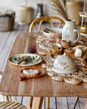 Beige botanical stoneware plate v1