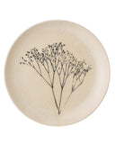 Beige botanical stoneware plate v1