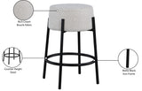 Avalon Contemporary Counter Stool with Matte Black Iron Frame – Stylish Addition for Modern Homes