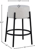 Avalon Contemporary Counter Stool with Matte Black Iron Frame – Stylish Addition for Modern Homes