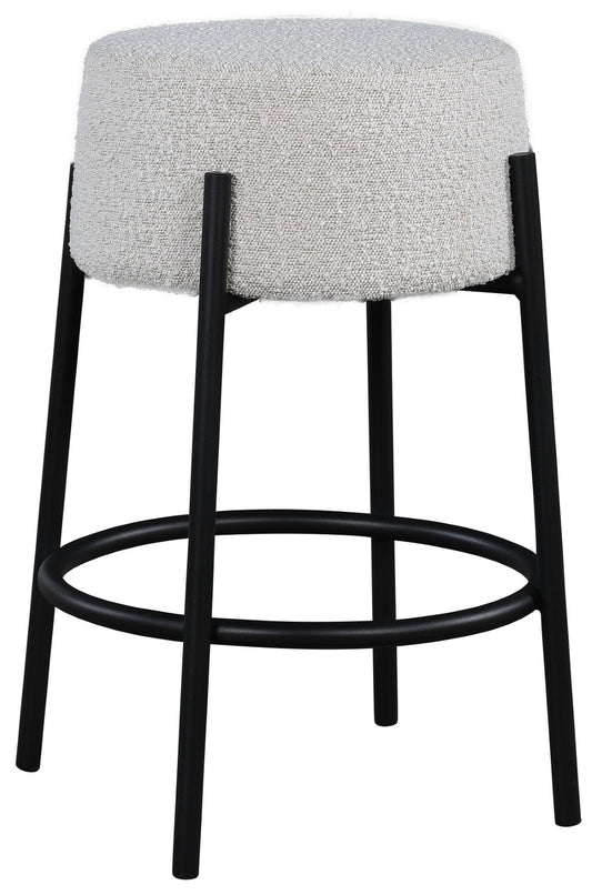Avalon Contemporary Counter Stool with Matte Black Iron Frame – Stylish Addition for Modern Homes