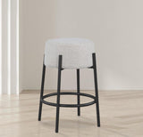 Avalon Contemporary Counter Stool with Matte Black Iron Frame – Stylish Addition for Modern Homes