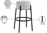 Avalon Contemporary Bar Stool with Matte Black Iron Frame - Stylish Addition for Modern Homes