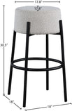 Avalon Contemporary Bar Stool with Matte Black Iron Frame - Stylish Addition for Modern Homes