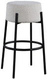 Avalon Contemporary Bar Stool with Matte Black Iron Frame - Stylish Addition for Modern Homes