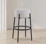 Avalon Contemporary Bar Stool with Matte Black Iron Frame - Stylish Addition for Modern Homes