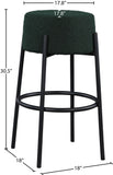 Avalon Contemporary Bar Stool with Matte Black Iron Frame - Stylish Addition for Modern Homes