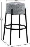 Avalon Contemporary Bar Stool with Matte Black Iron Frame - Stylish Addition for Modern Homes