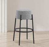 Avalon Contemporary Bar Stool with Matte Black Iron Frame - Stylish Addition for Modern Homes