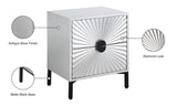 Glitz Glamorous Contemporary Side Table with Starburst Design and Matte Black Hardware Accent