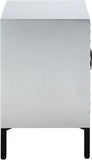 Glitz Glamorous Contemporary Side Table with Starburst Design and Matte Black Hardware Accent