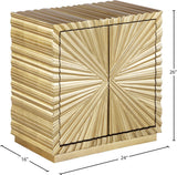 Golda Gold Leaf Side Table - Chic Hand-Carved Starburst Design for Modern Décor, 24" W x 16" D x 26" H