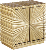 Golda Gold Leaf Side Table - Chic Hand-Carved Starburst Design for Modern Décor, 24" W x 16" D x 26" H