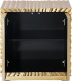 Golda Gold Leaf Side Table - Chic Hand-Carved Starburst Design for Modern Décor, 24" W x 16" D x 26" H
