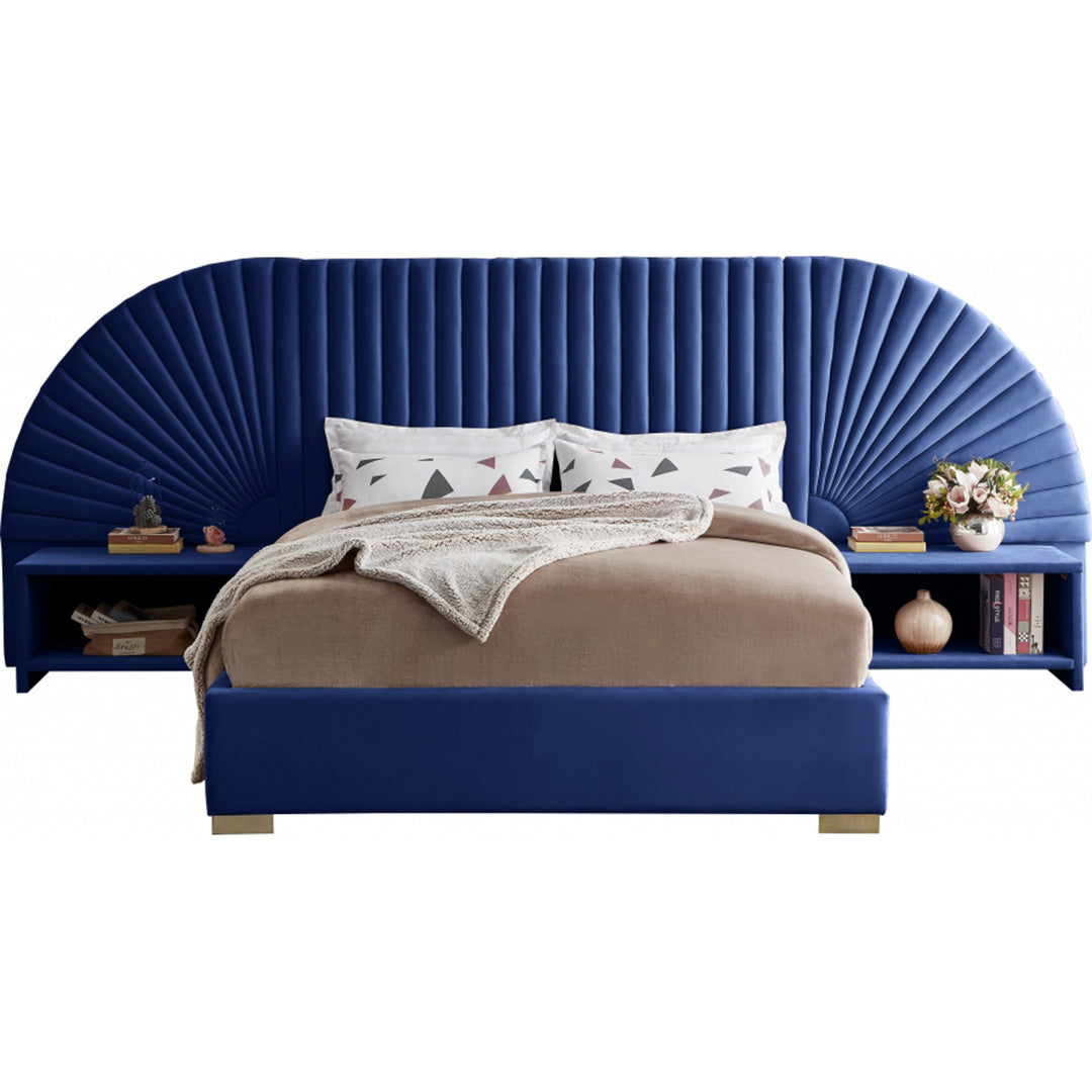 Cleo Velvet Queen Bed