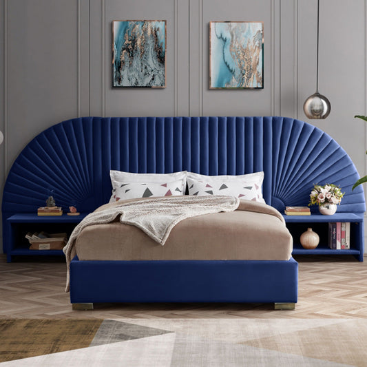 Cleo Velvet Queen Bed