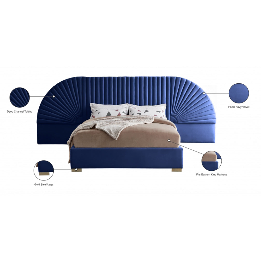 Cleo Velvet Queen Bed