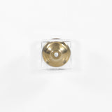 Lia Contemporary Side Table with Gold Trim and Acrylic Legs - Stylish Storage for Modern Decor