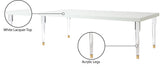 Bethany Contemporary Dining Table with Glossy Finish and Clear Acrylic Legs for Elegant Spaces