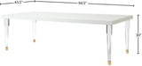 Bethany Contemporary Dining Table with Glossy Finish and Clear Acrylic Legs for Elegant Spaces